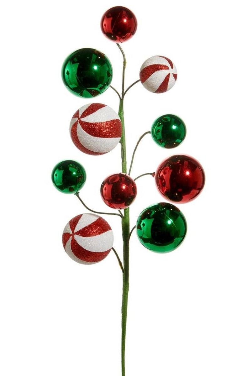 Shop For 26in Red, Green, and Peppermint Ball Spray