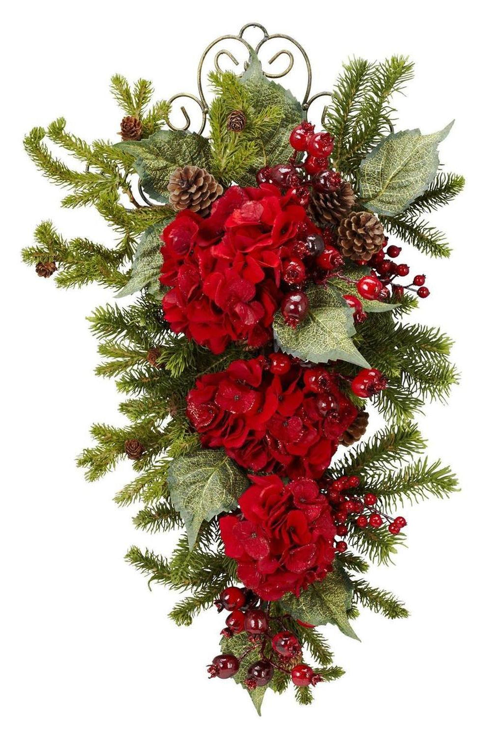 27” Christmas Hydrangea Teardrop