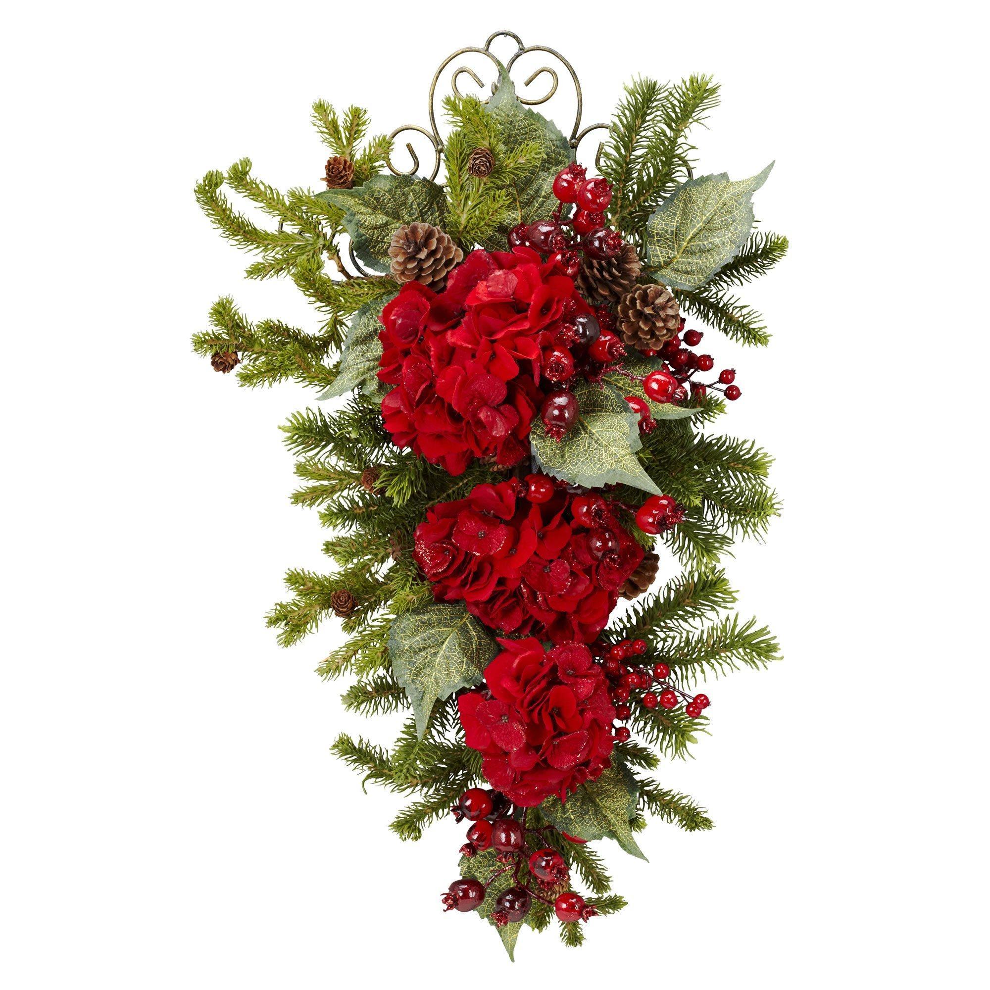 Shop For 27” Christmas Hydrangea Teardrop