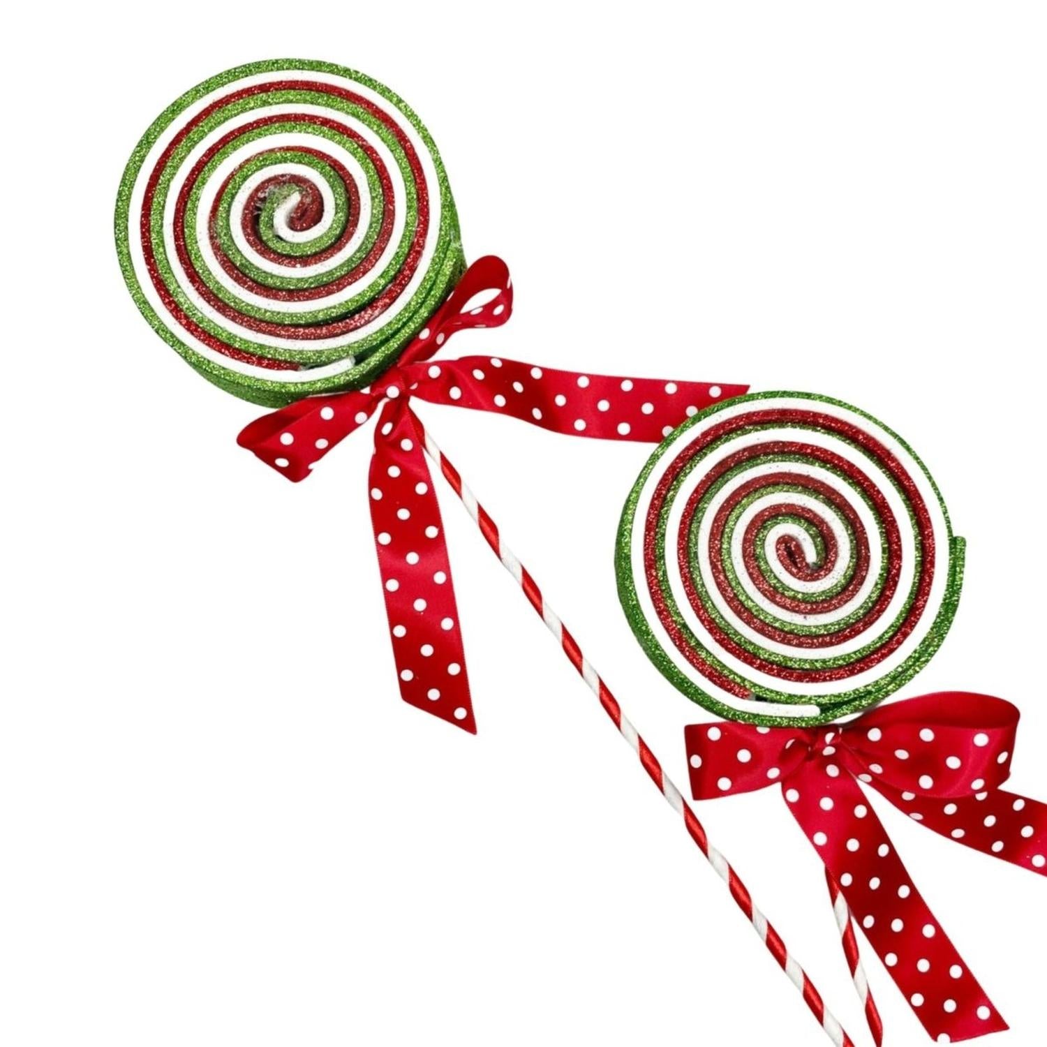 Shop For 27" Glitter Lollipop Spray: Red & Green