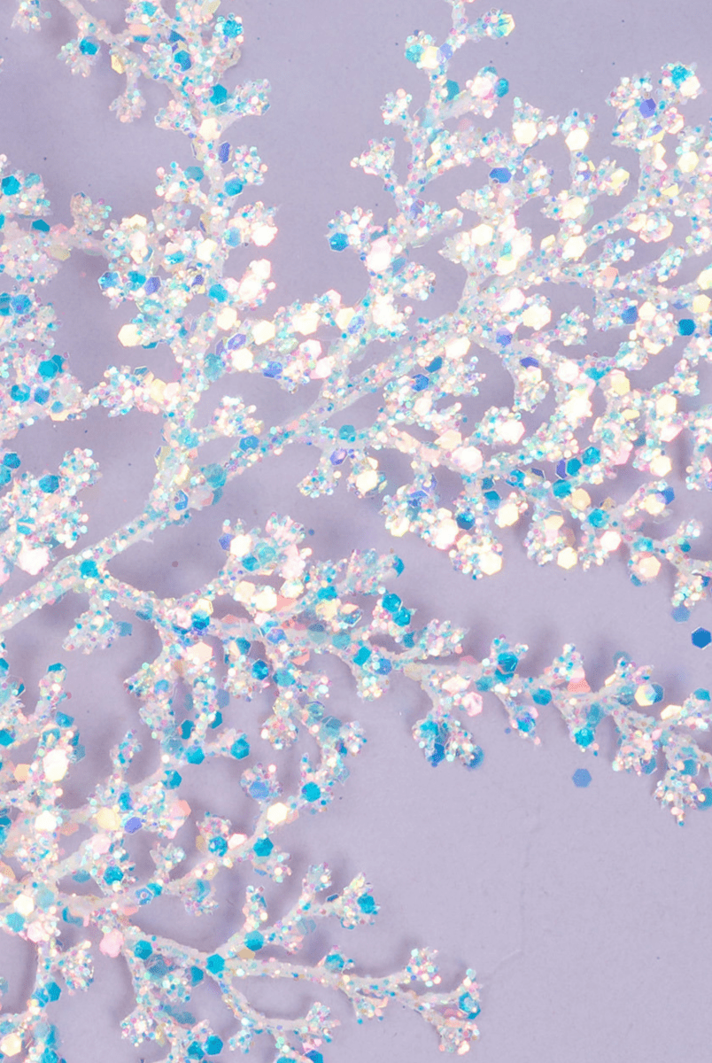 Shop For 27" Glitter Metallic Fern Spray: Iridescent