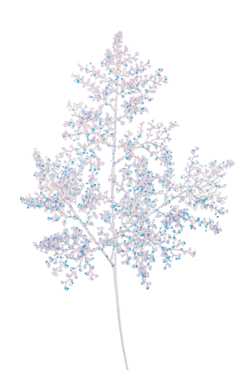 Shop For 27" Glitter Metallic Fern Spray: Iridescent