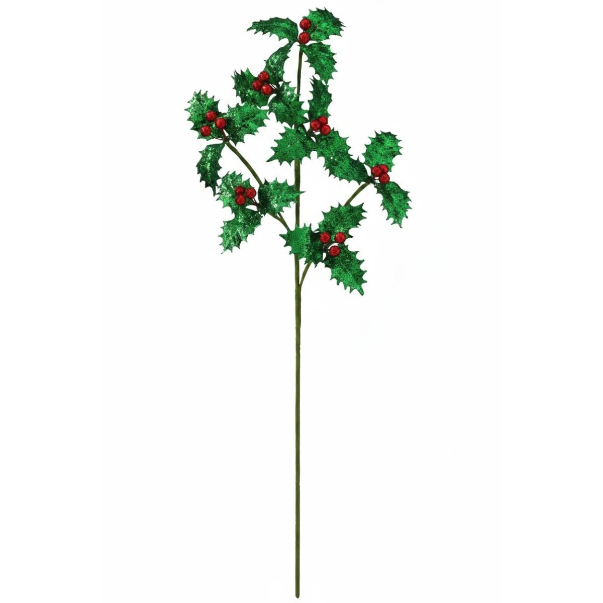 Shop For 27 inch Metallic Glitter Holly Spray