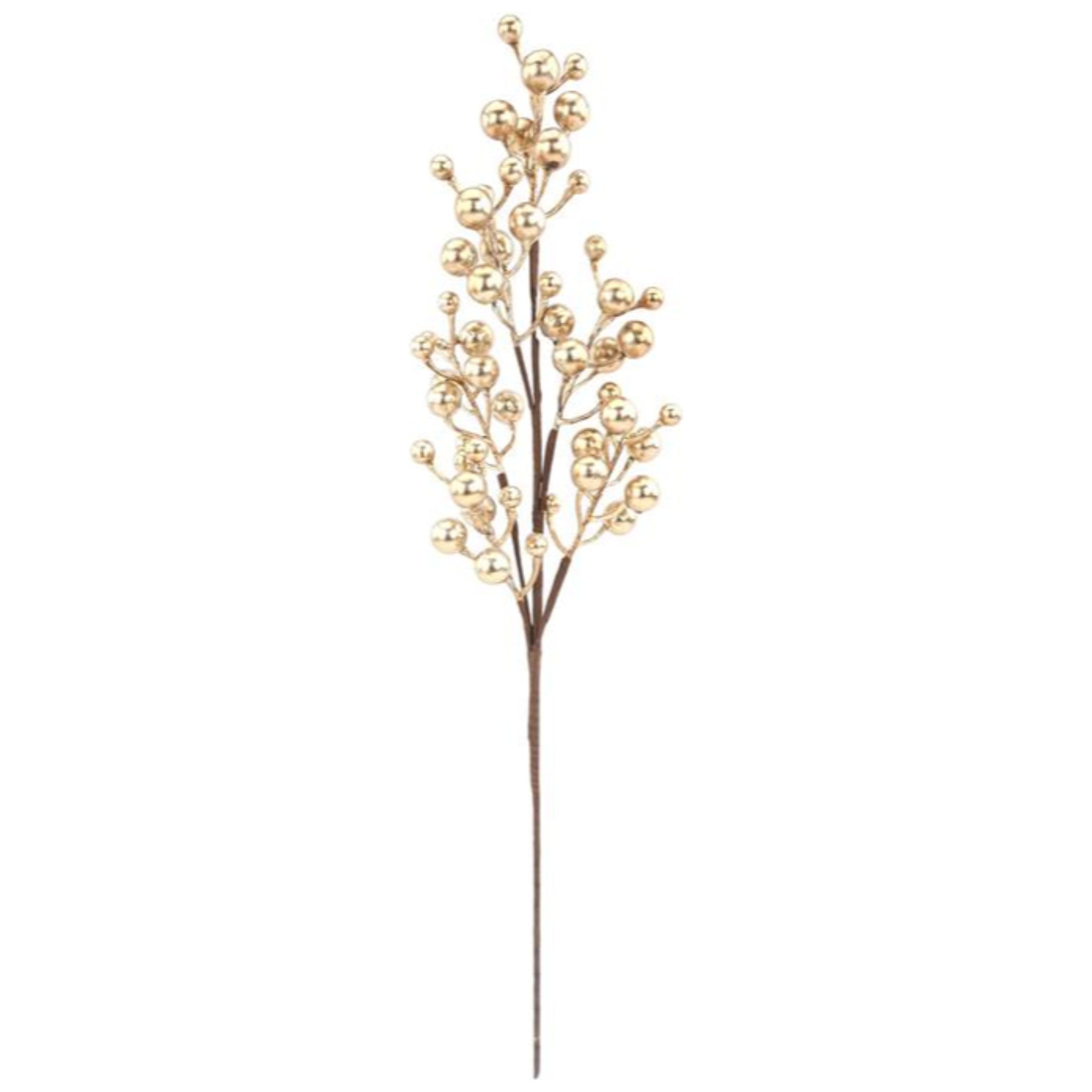 Shop For 27" Metallic Crabapple Berry Spray: Gold