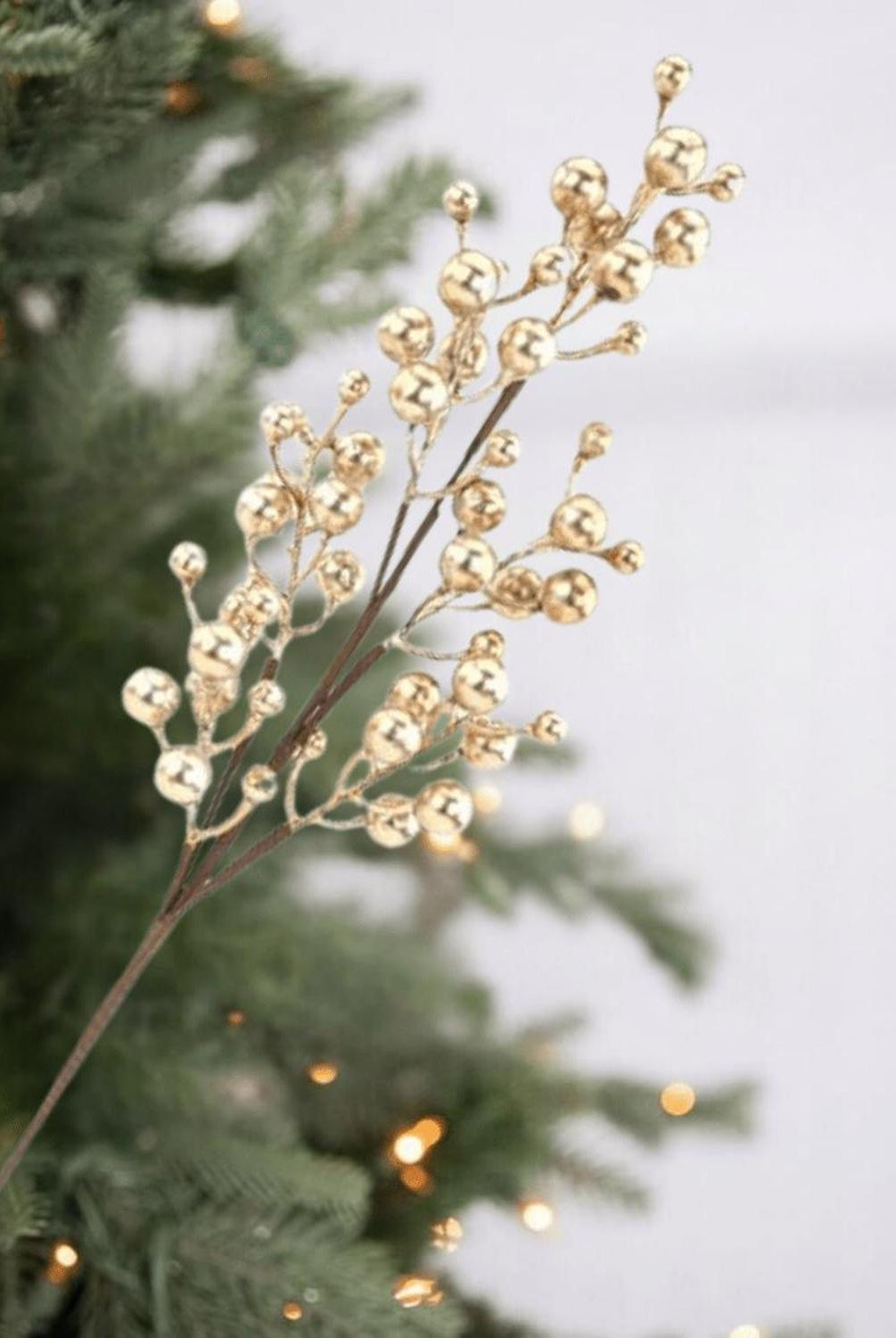 Shop For 27" Metallic Crabapple Berry Spray: Gold