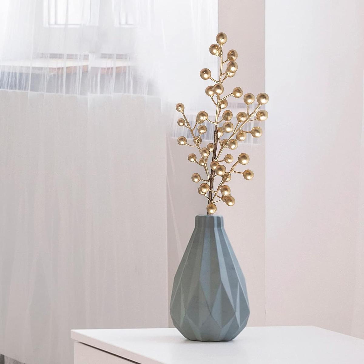 Shop For 27" Metallic Crabapple Berry Spray: Gold