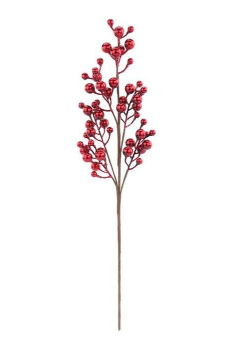 Shop For 27" Metallic Crabapple Berry Spray: Red