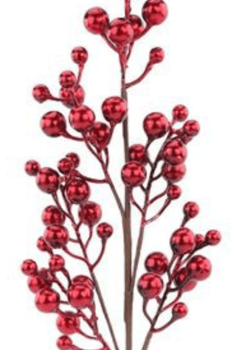 Shop For 27" Metallic Crabapple Berry Spray: Red