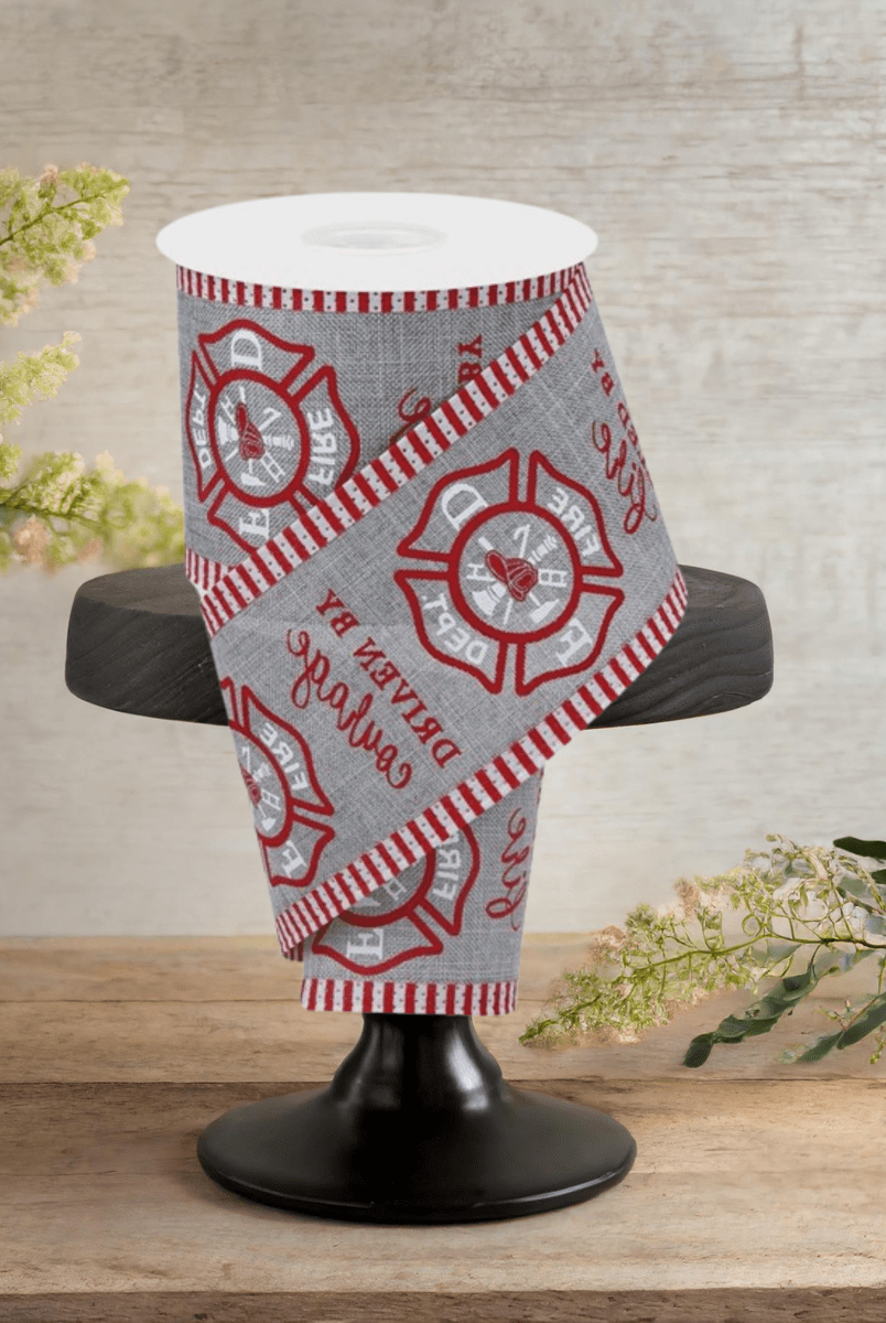 Shop For 2.75" Firefighter Badge Line Ribbon: Grey (10 Yards)