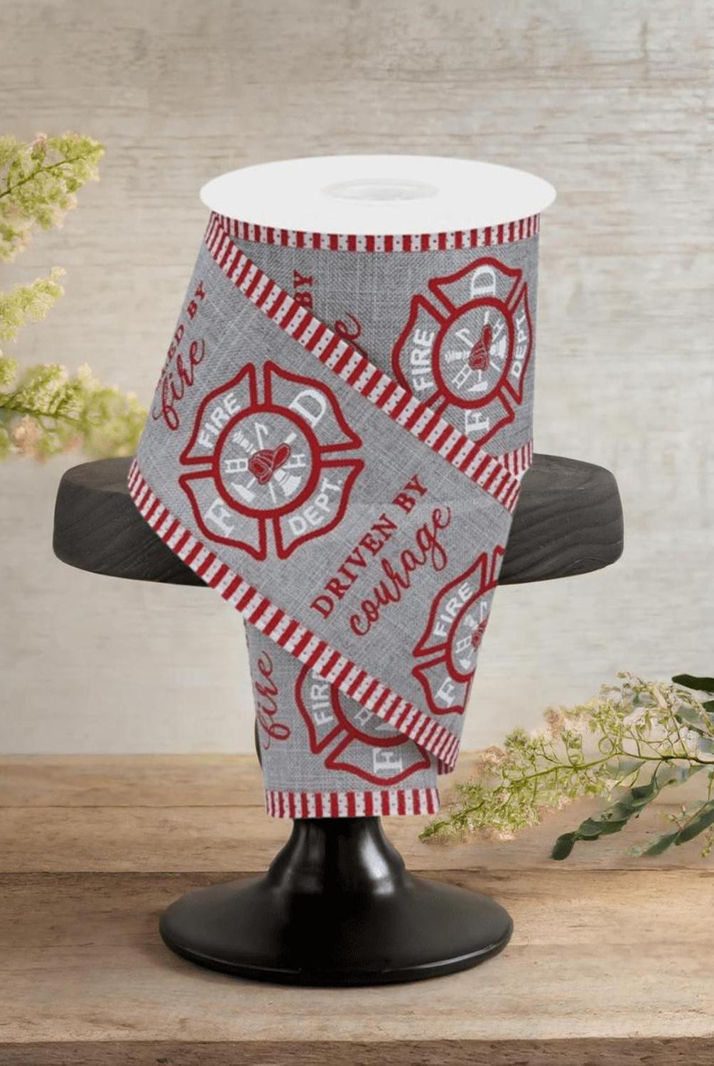 2.75" Firefighter Badge Line Ribbon: Grey (10 Yards)