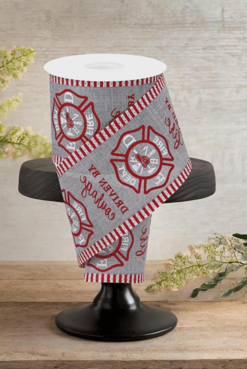 2.75" Firefighter Badge Line Ribbon: Grey (10 Yards)