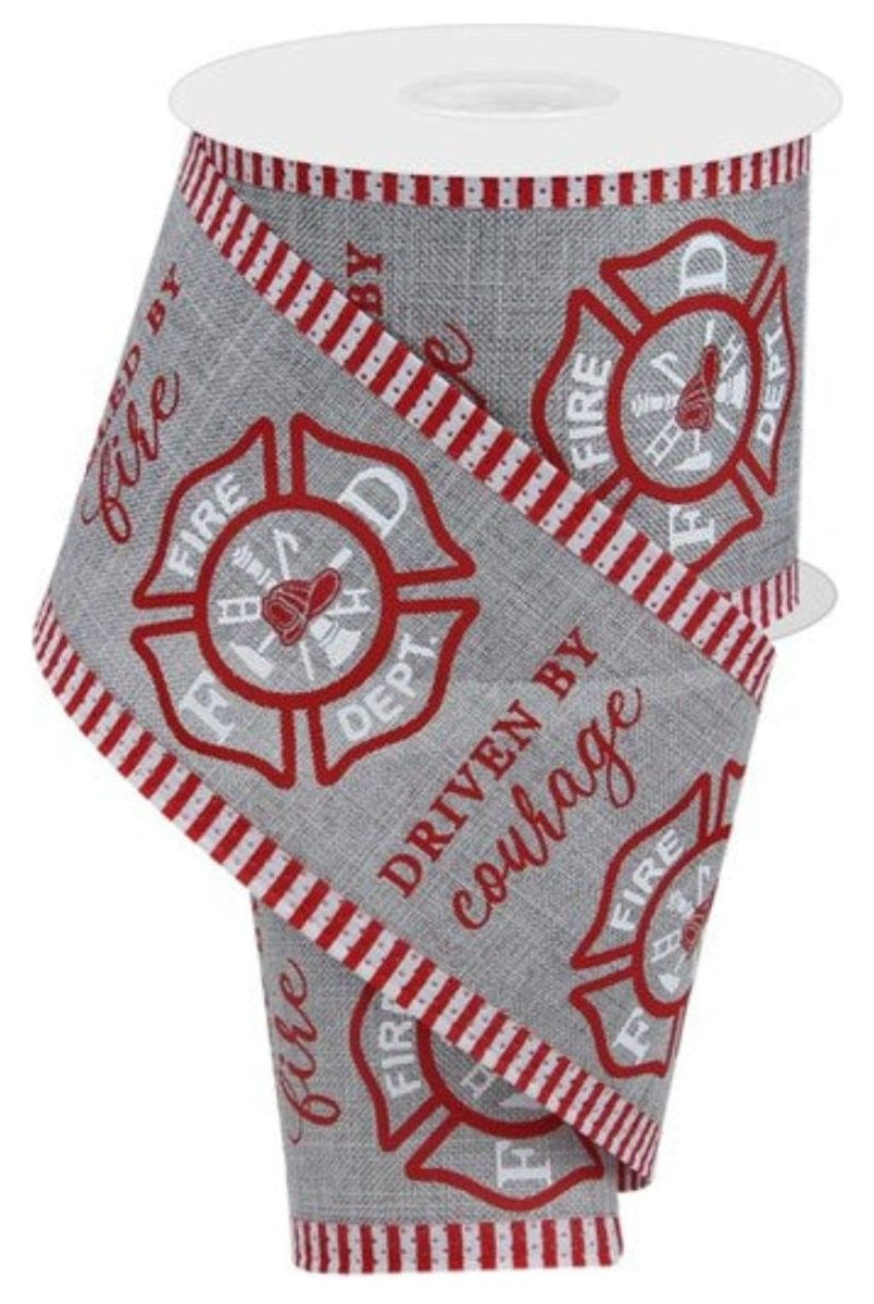 Shop For 2.75" Firefighter Badge Line Ribbon: Grey (10 Yards)