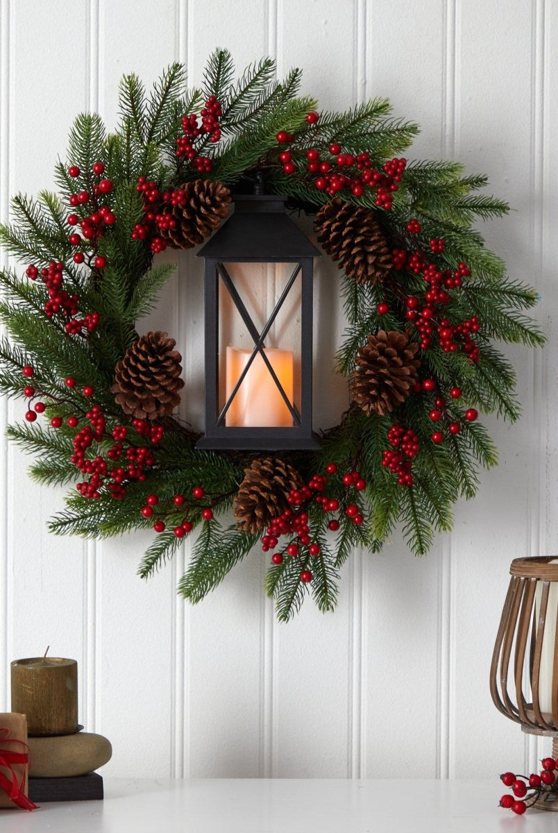 Shop For 28” Berries and Pine Artificial Christmas Wreath