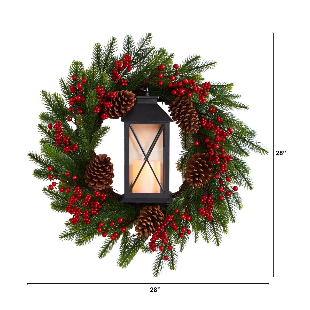 Shop For 28” Berries and Pine Artificial Christmas Wreath