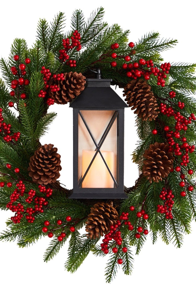 Shop For 28” Berries and Pine Artificial Christmas Wreath