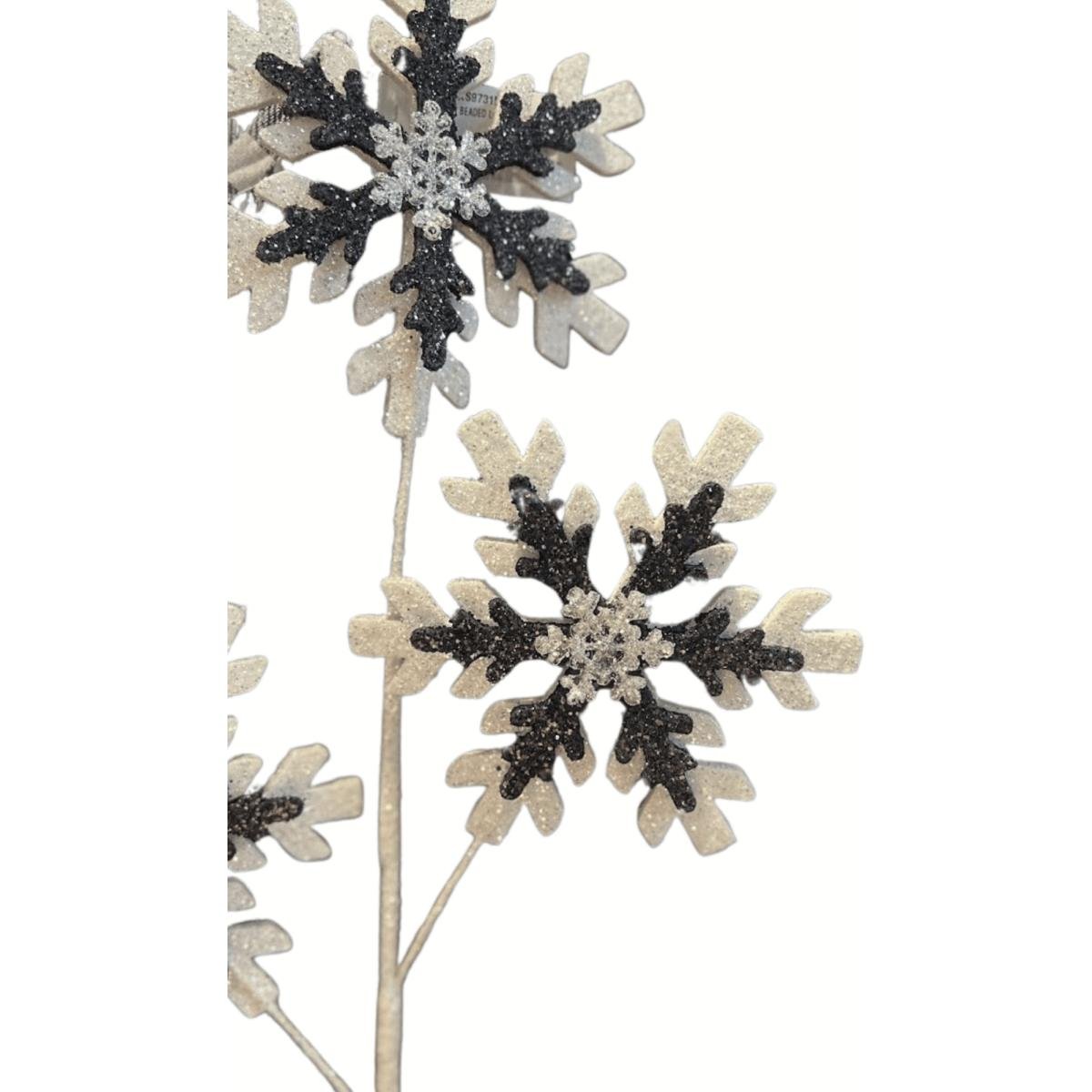 Shop For 28" Black White Snowflake Spray