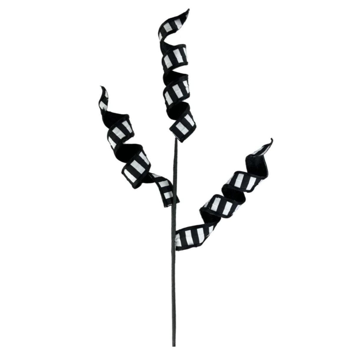 Shop For 28" Double Sided Stripe Curly Spray: Black/White