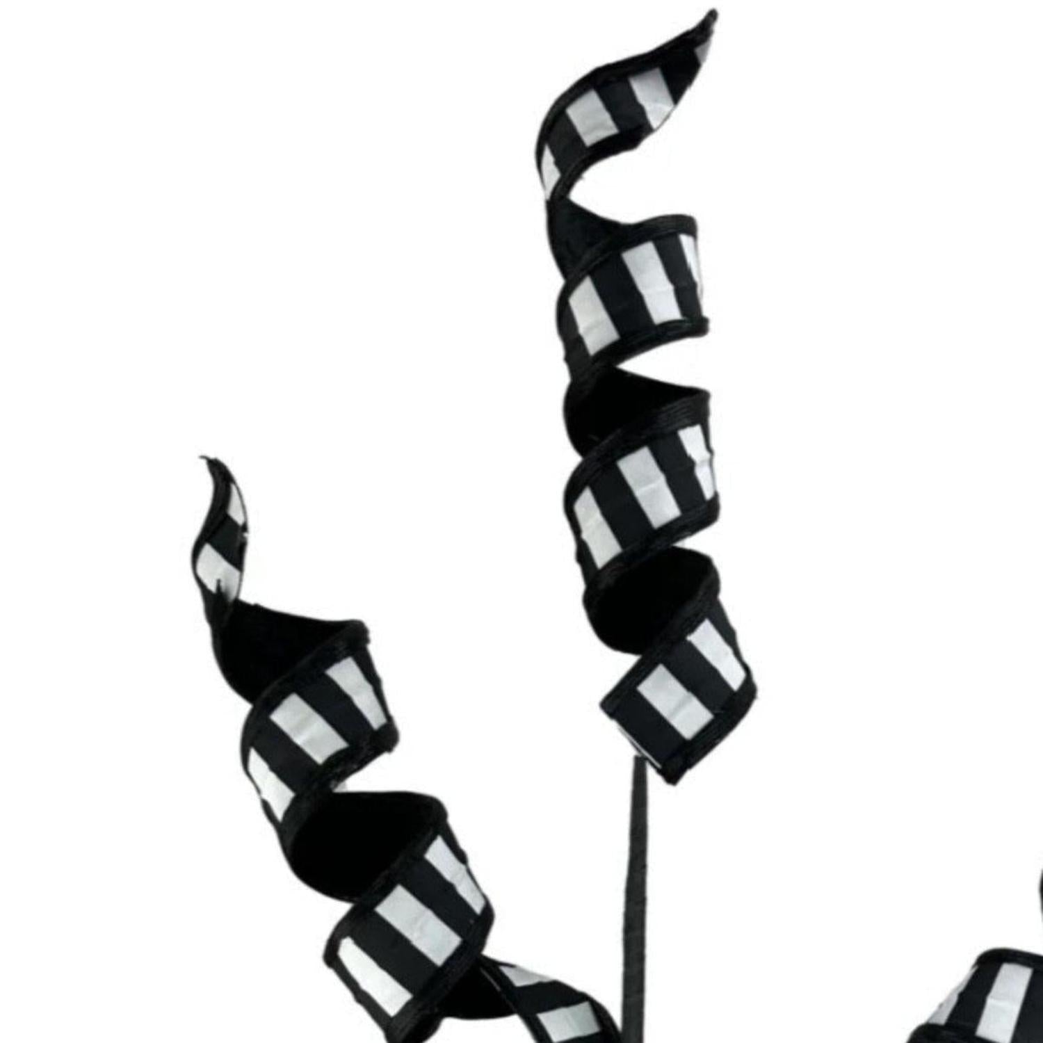 Shop For 28" Double Sided Stripe Curly Spray: Black/White