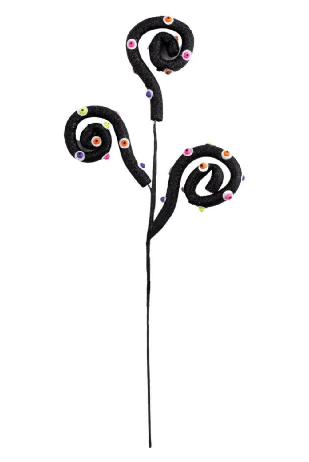 28" Eyeballs Curly Spray: Black