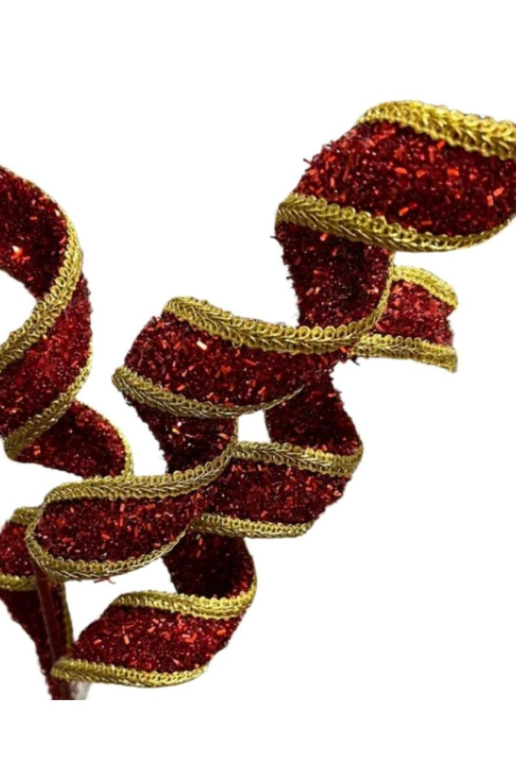 28" Fabric Gold Trim Spray: Red/Gold