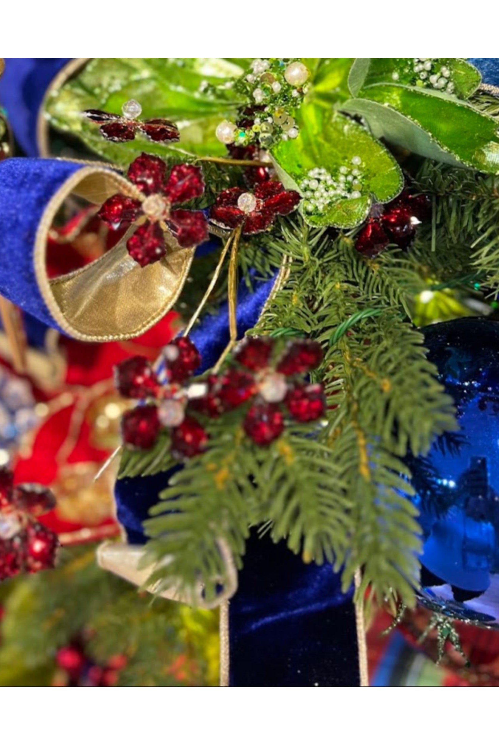 Shop For 28" Flower Faux Crystal Spray: Red