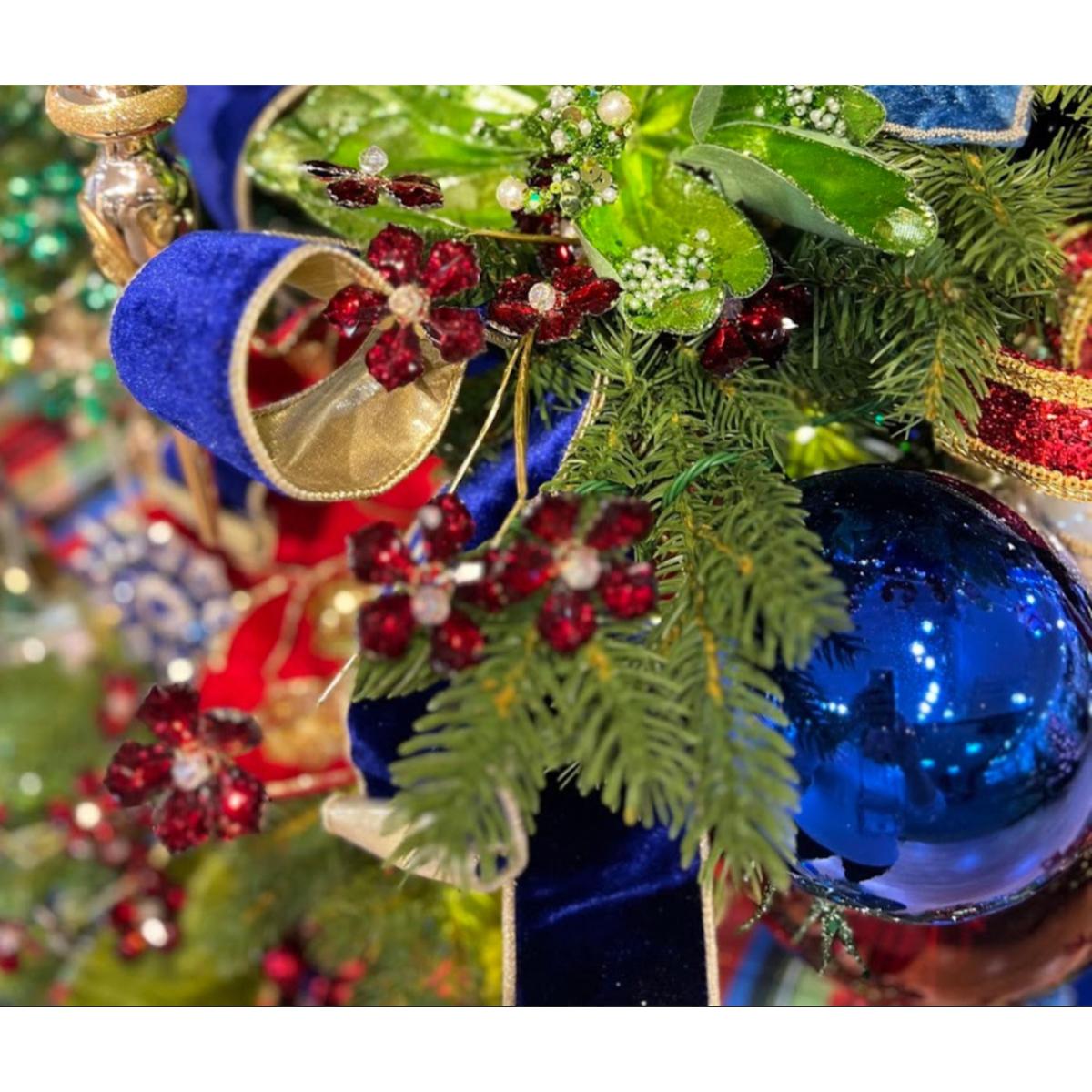 Shop For 28" Flower Faux Crystal Spray: Red