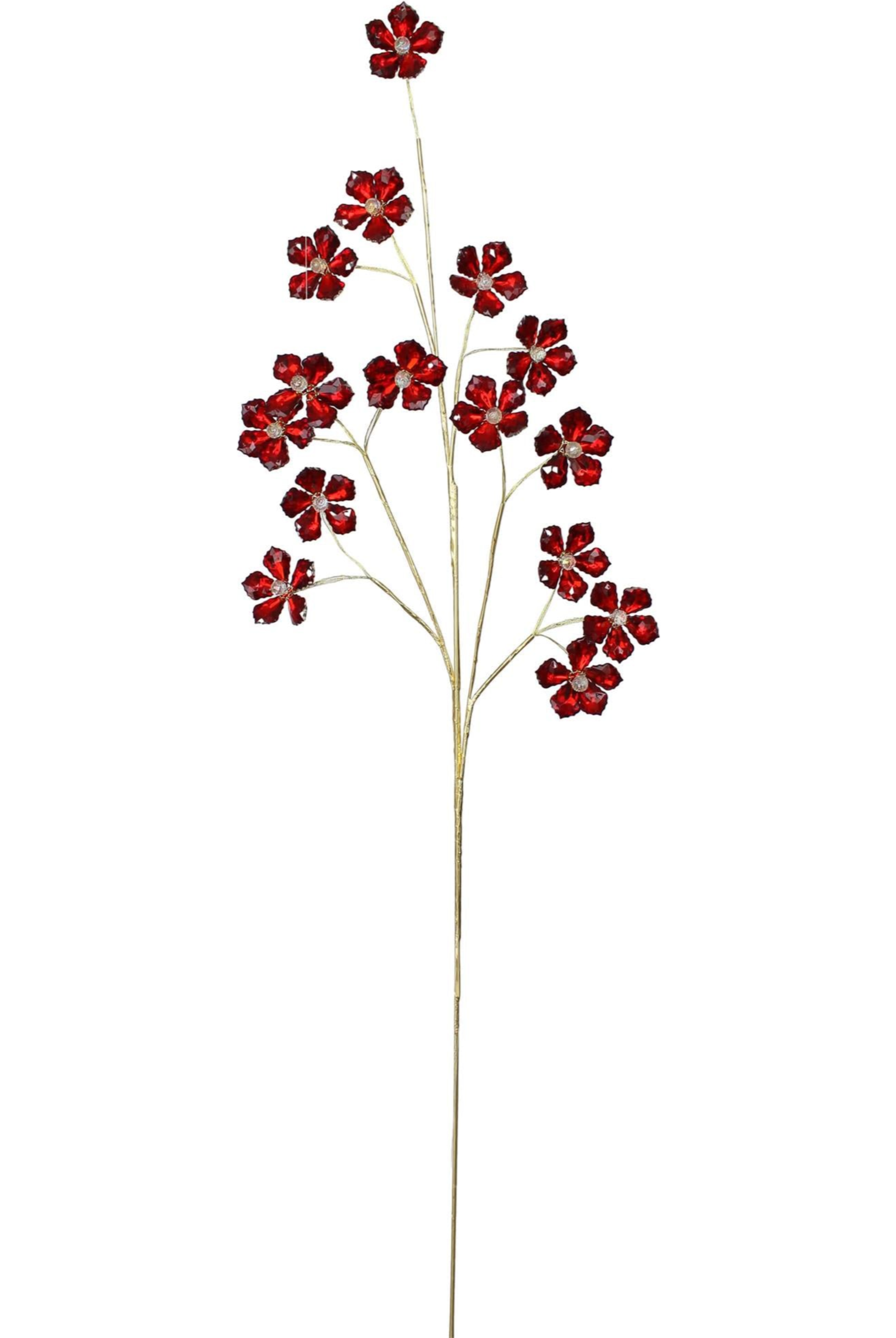 Shop For 28" Flower Faux Crystal Spray: Red