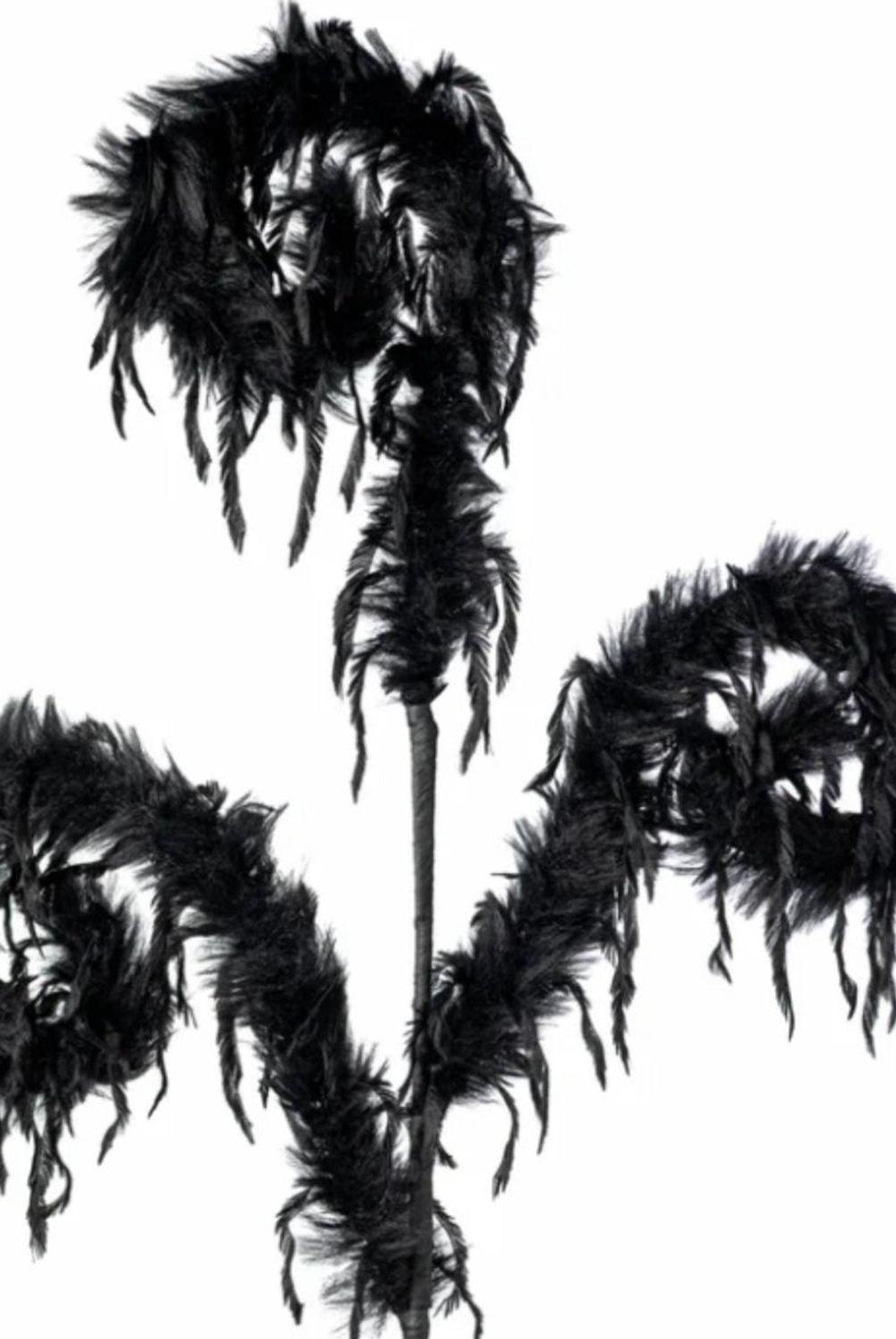 28" Furry Spiral Fuzzy Spray: Black