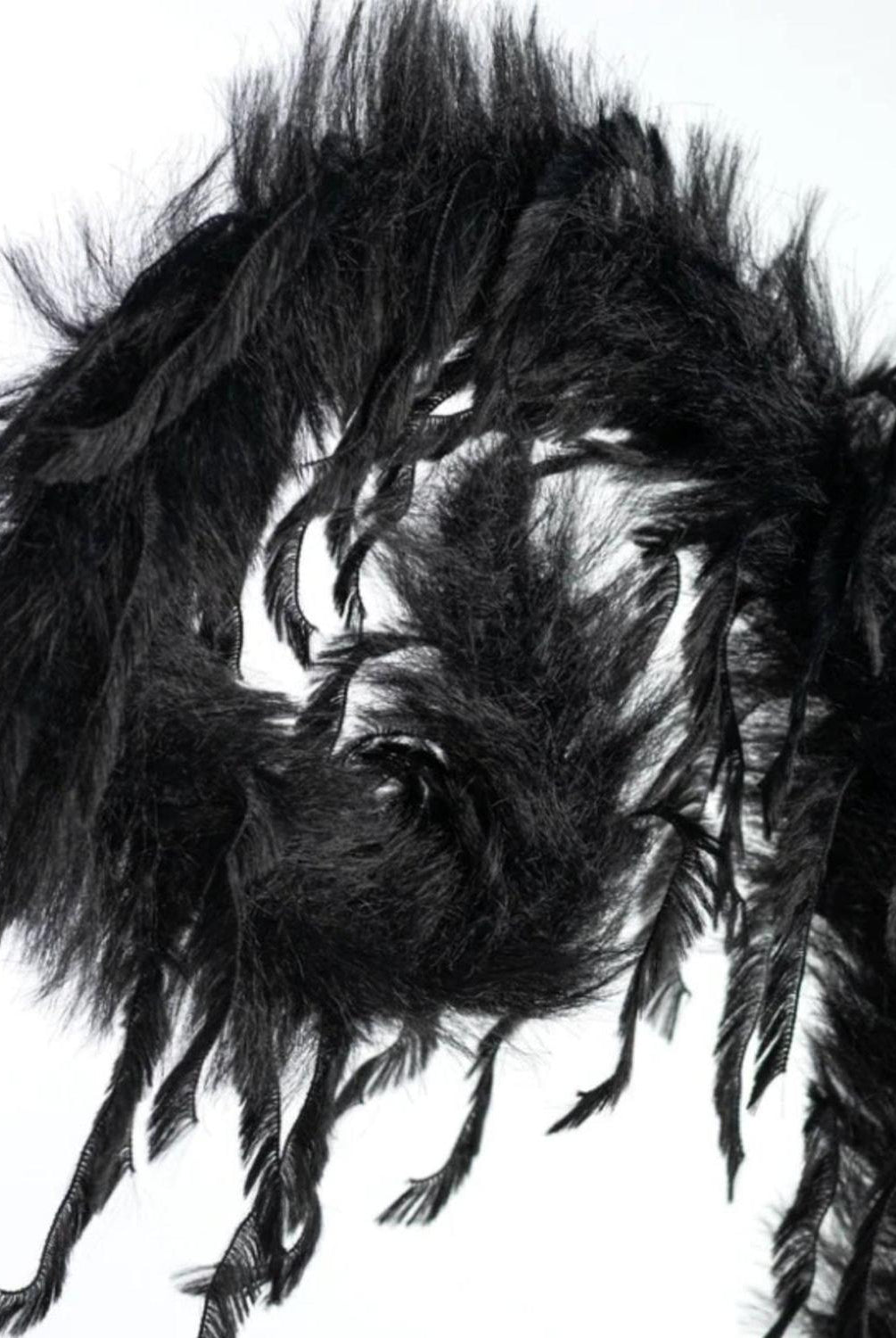 28" Furry Spiral Fuzzy Spray: Black