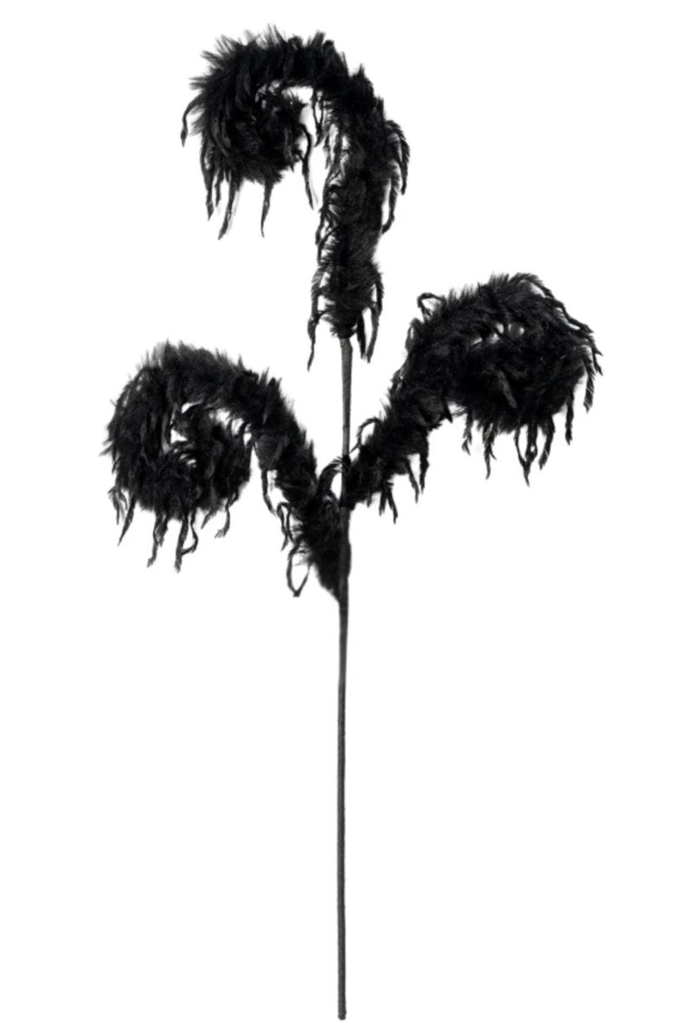 28" Furry Spiral Fuzzy Spray: Black