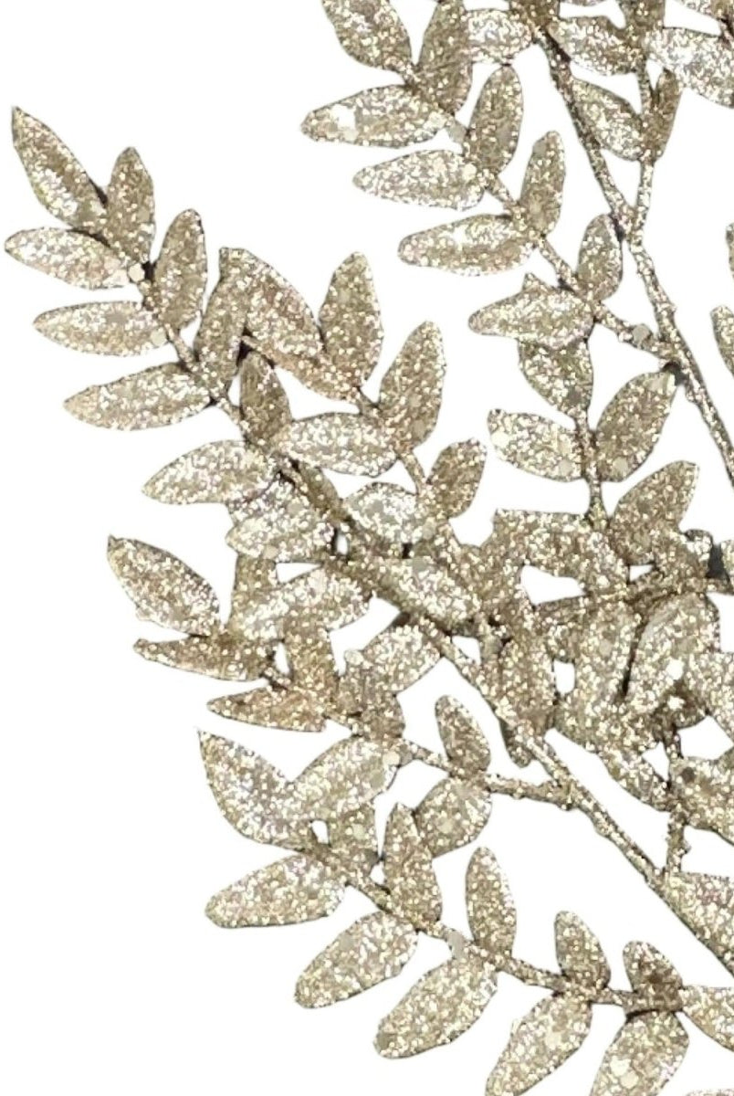 Shop For 28" Glitter Fern Spray: Champagne