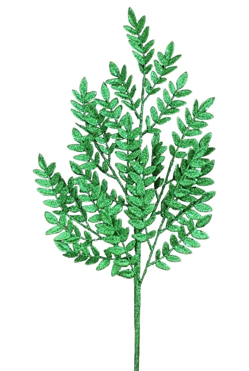 Shop For 28" Glitter Fern Spray: Green