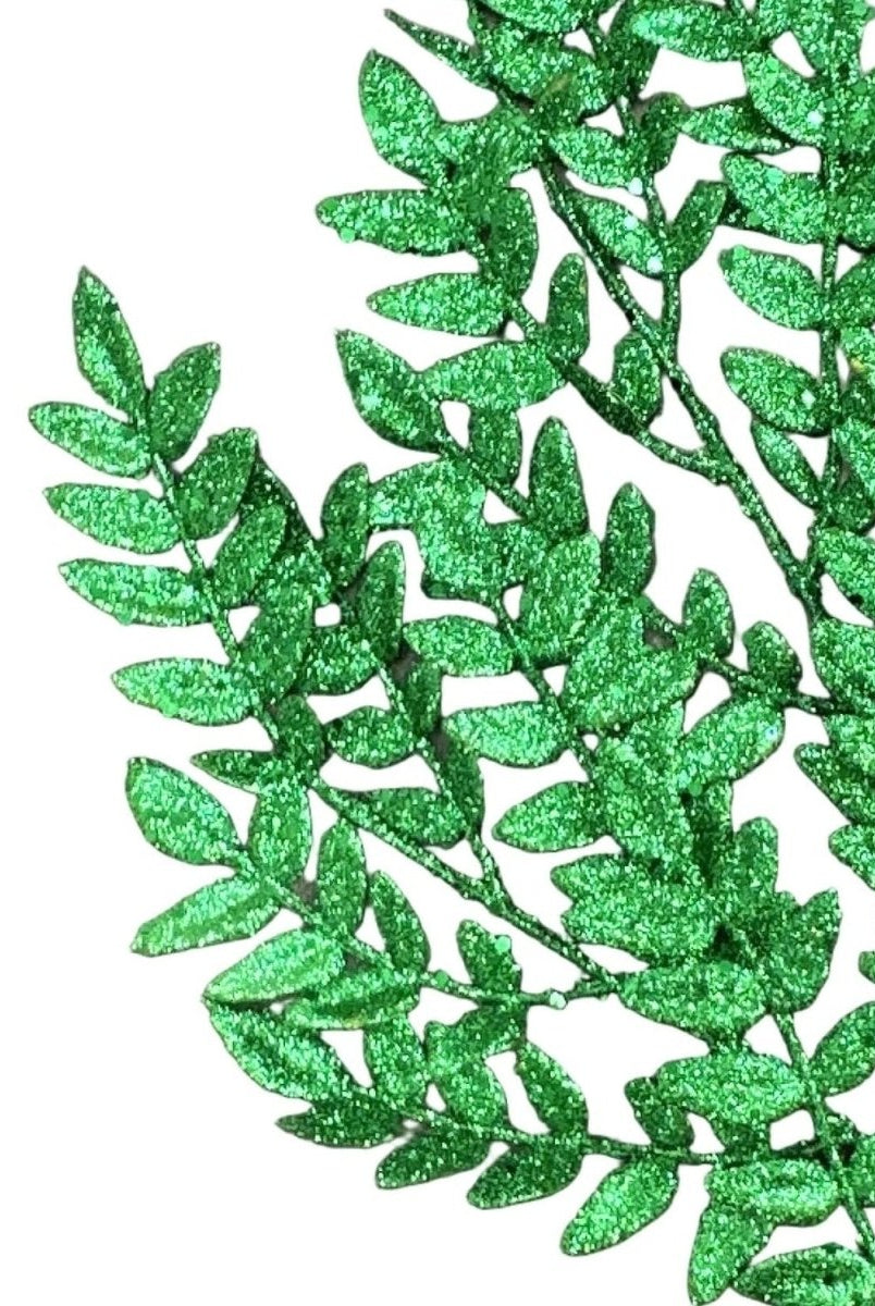 Shop For 28" Glitter Fern Spray: Green
