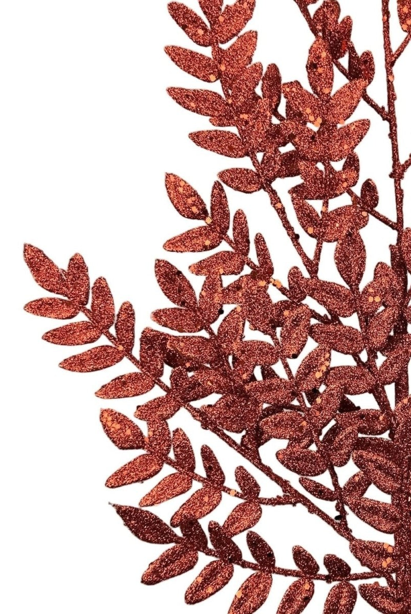 Shop For 28" Glitter Fern Spray: Red