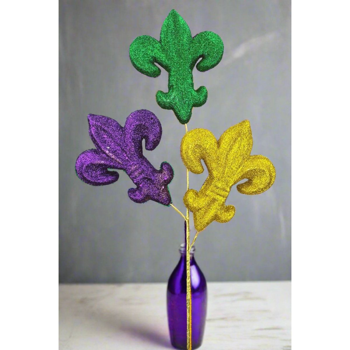 Shop For 28" Glitter Fleur de Lis Spray