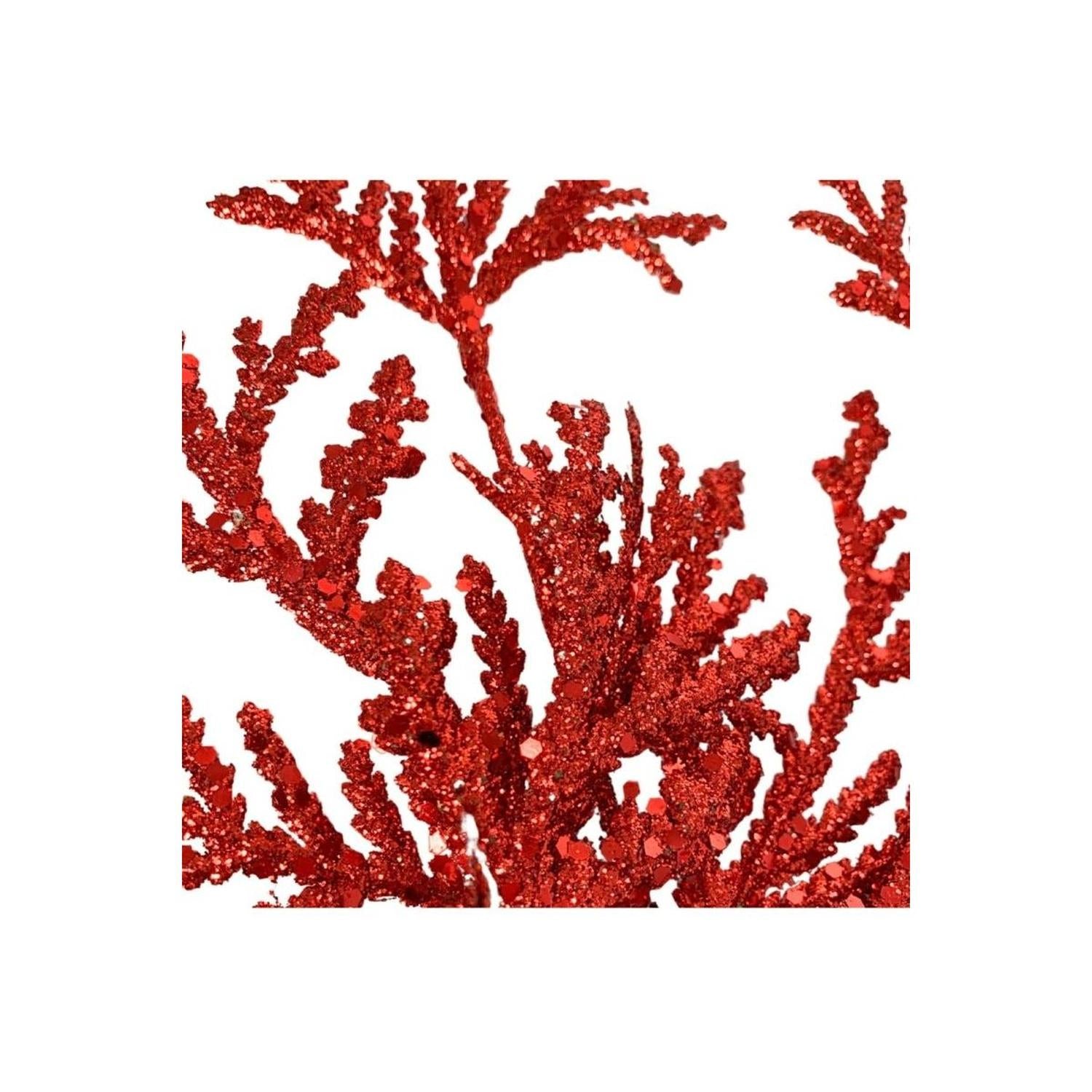 Shop For 28" Glitter Lycopodium Spray: Red
