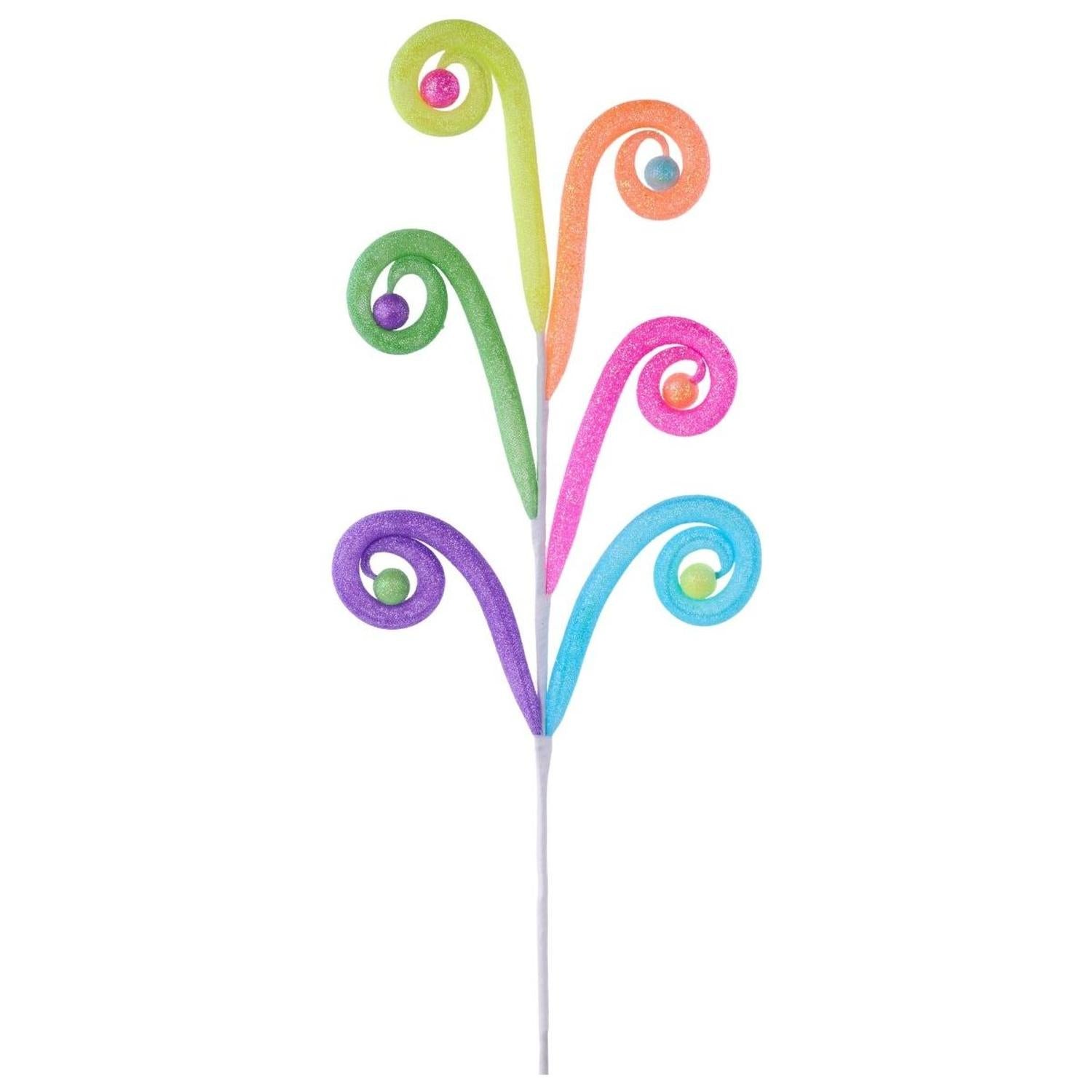 Shop For 28" Glitter Tubing Curly Spray: Multi