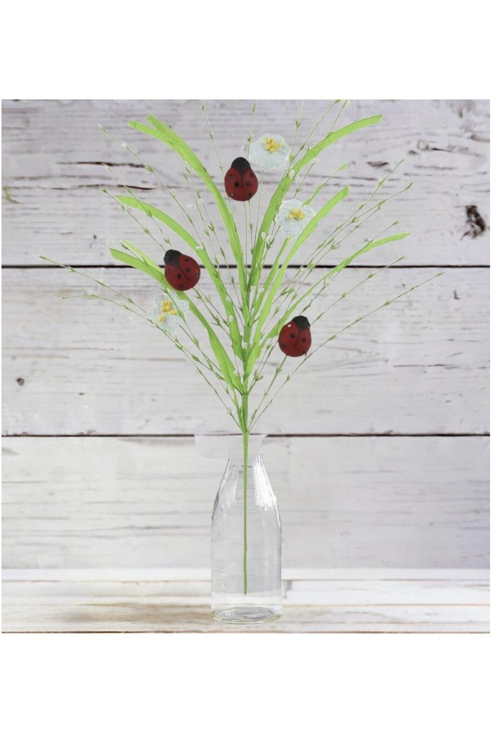 28" Grass Pip Flower Ladybug Spray