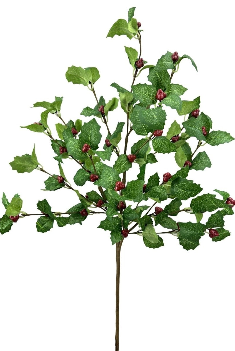 Shop For 28" Holly Berry Leaves Spray