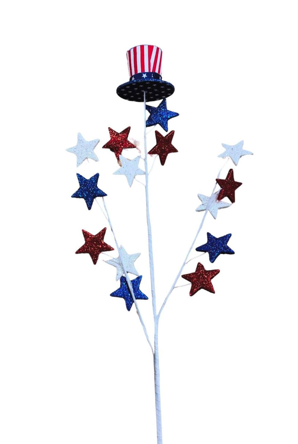 28" Patriotic Uncle Sam Hat Stars Spray