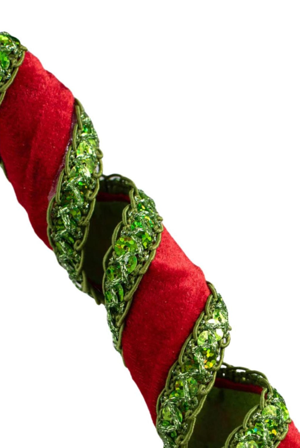 28" Stripe Tinsel Curly Spray: Red & Green