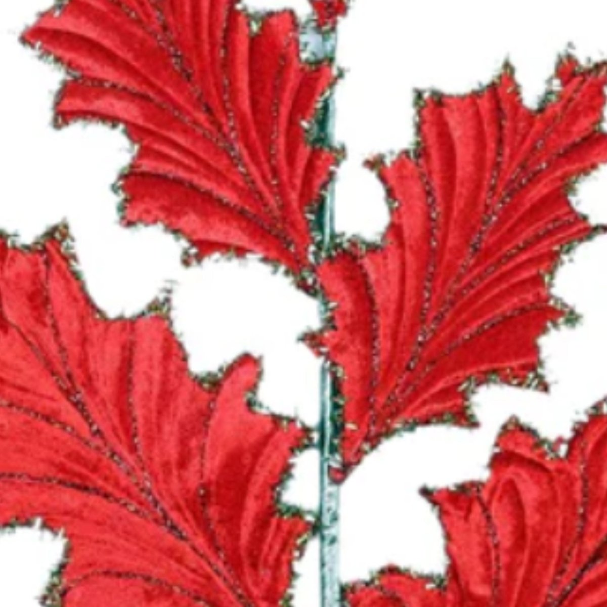 Shop For 28" Tinsel Holly Leaf Spray: Red