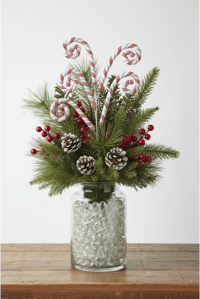 Shop For 28in Peppermint Candy Cane Spray: Ice Blue