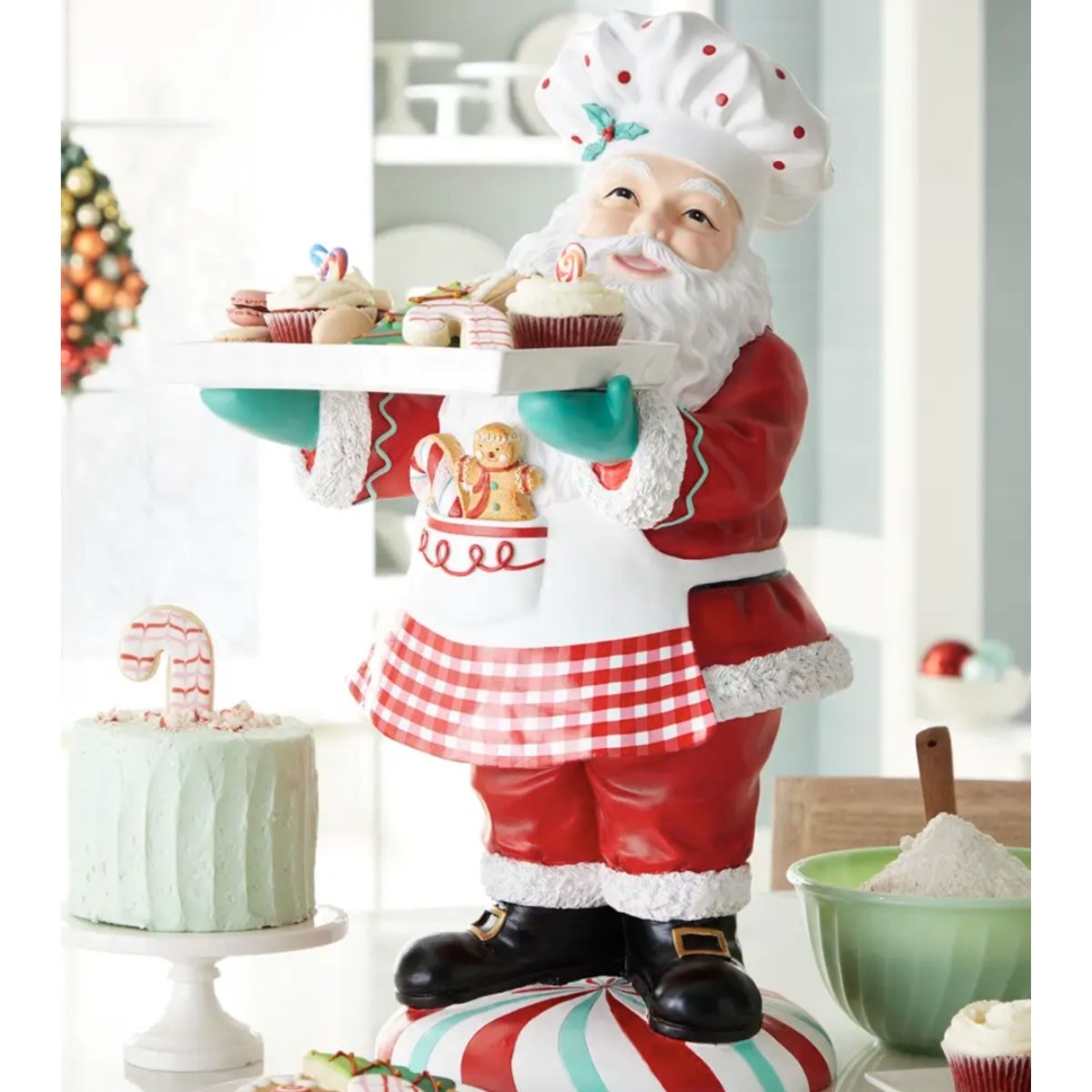 Shop For 28in Resin Chef Santa w/Serving Tray