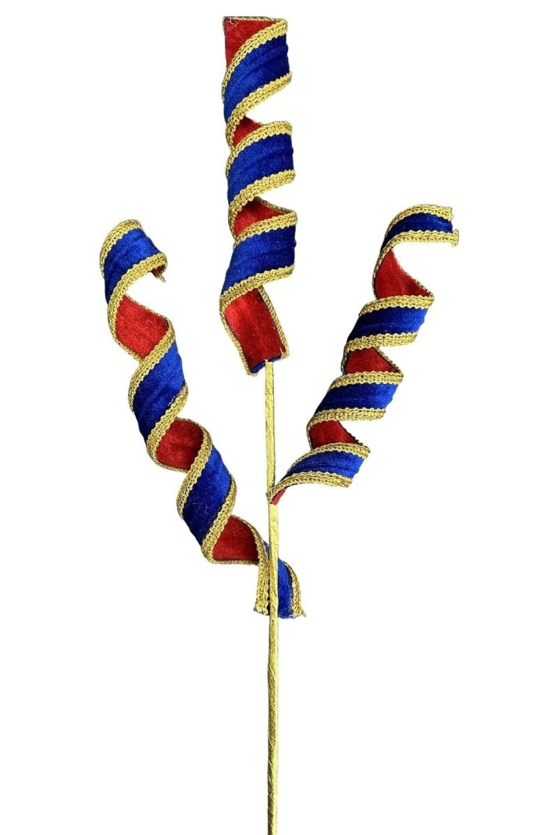 Shop For 29" Fabric Curly Spray: Red/Blue/Gold