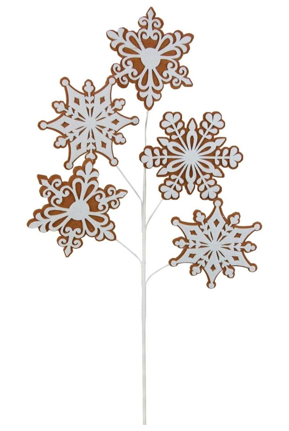 29" Felt Gingerbread Snowflake Spray
