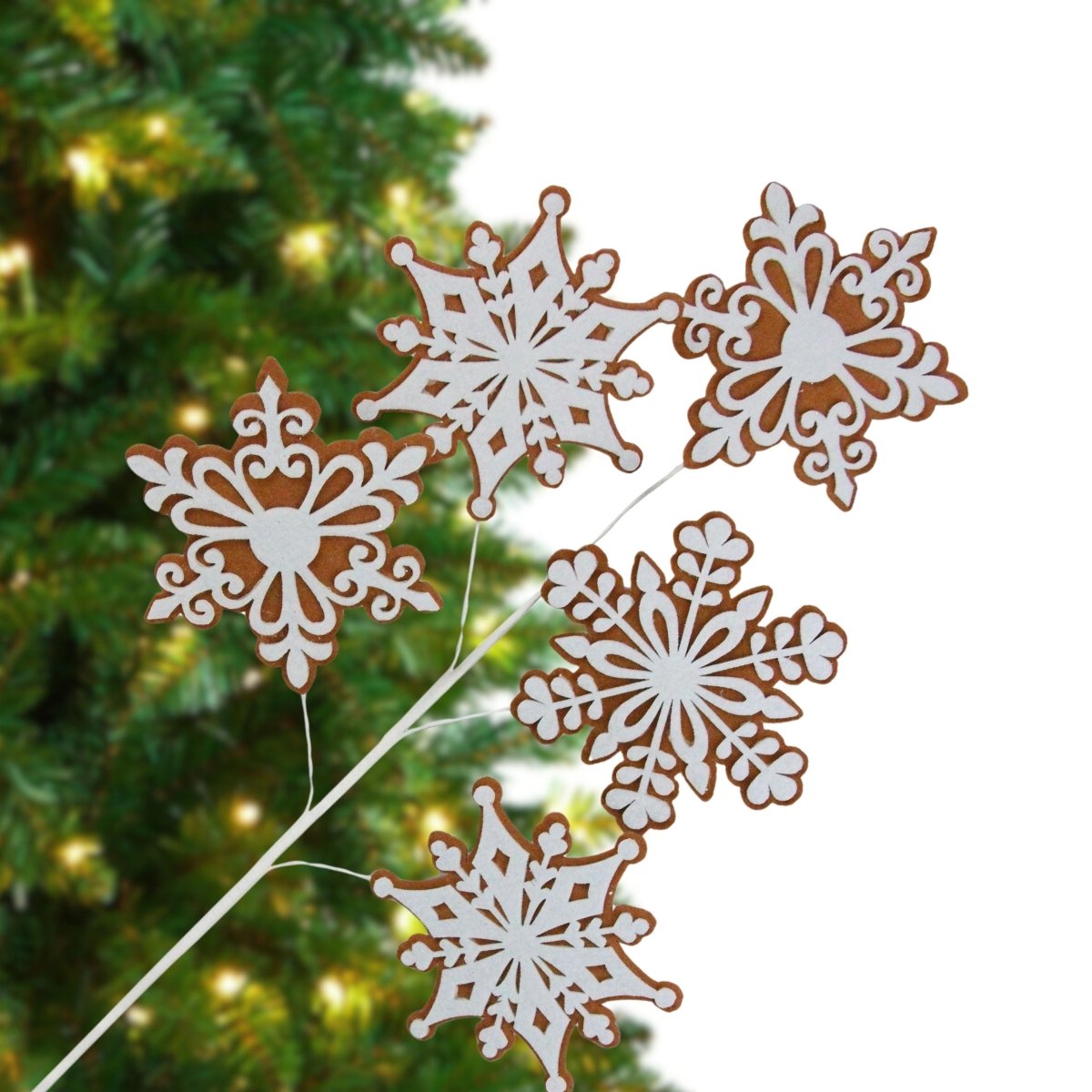 Shop For 29" Felt Gingerbread Snowflake Spray