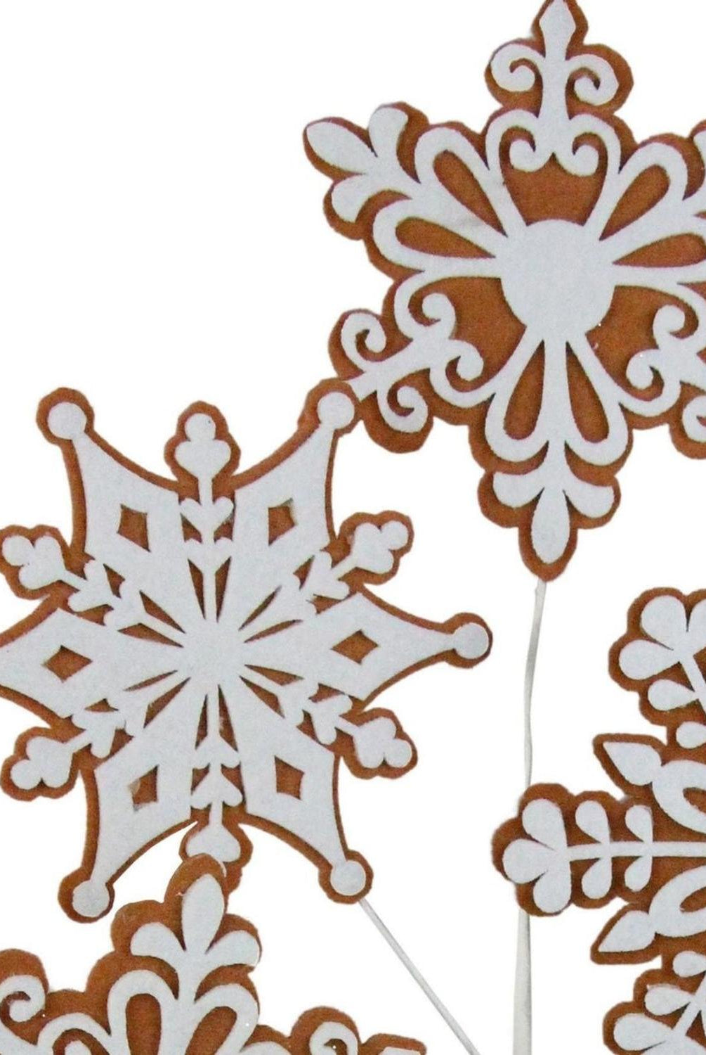 29" Felt Gingerbread Snowflake Spray