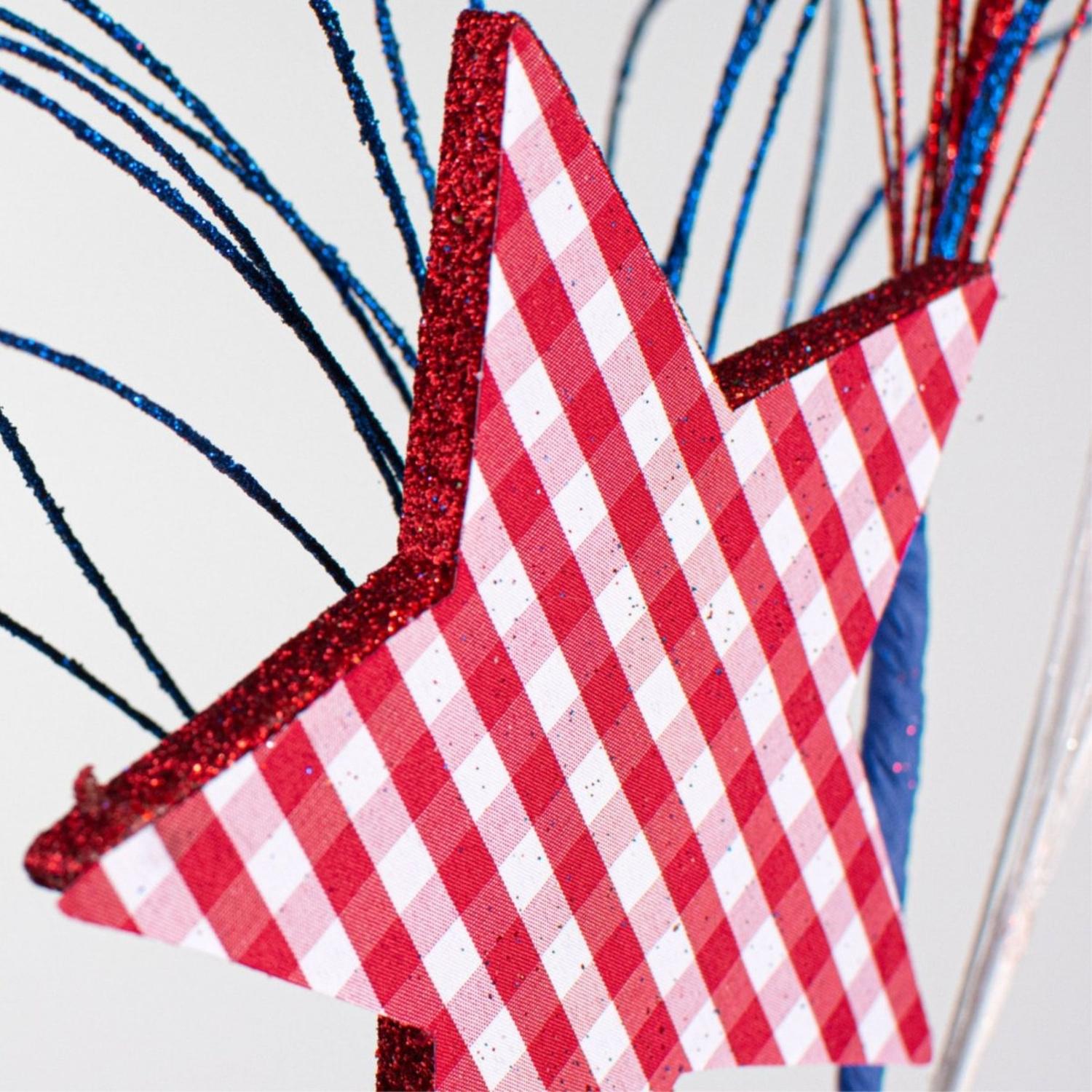 Shop For 29" Gingham Patriotic Star Spray