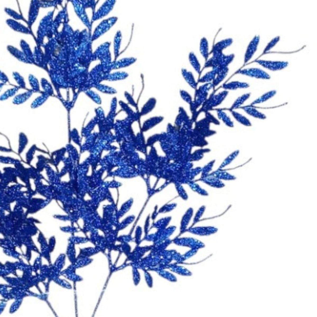 Shop For 29" Glitter Boxwood Leaf Spray: Midnight Blue